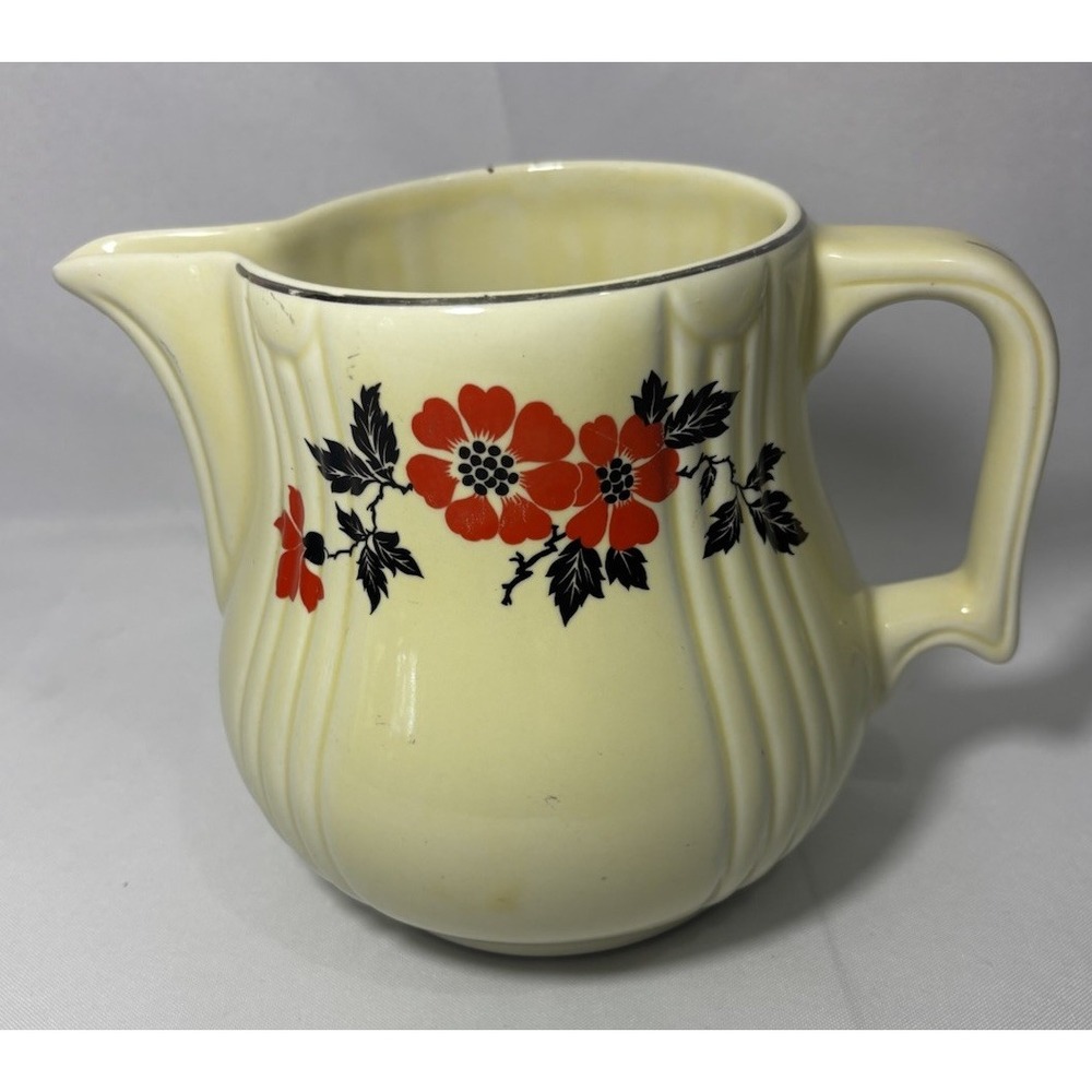 🌺Vintage Hall's Pitcher Superior Quality Red Poppy Kitchenware 2 Quart MCM